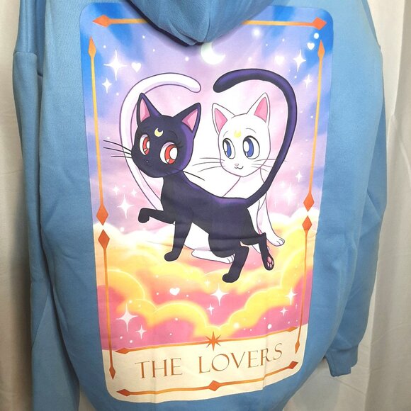 Sailor Moon Luna Artemis Cat Lovers Tarot card Anime hoodie comfy 2XL pullover - Picture 8 of 8